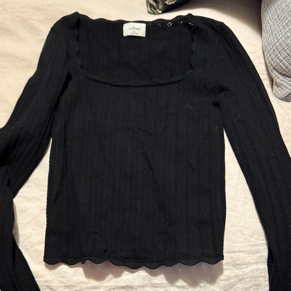 Wilfred Elegant Black Long Sleeve Top